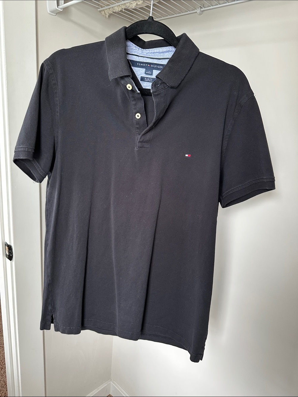 Tommy Hilfiger Men’s Black Polo - Slim Fit